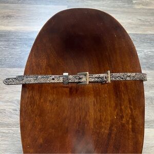 Chic Snakeskin Belt with Double Buckle